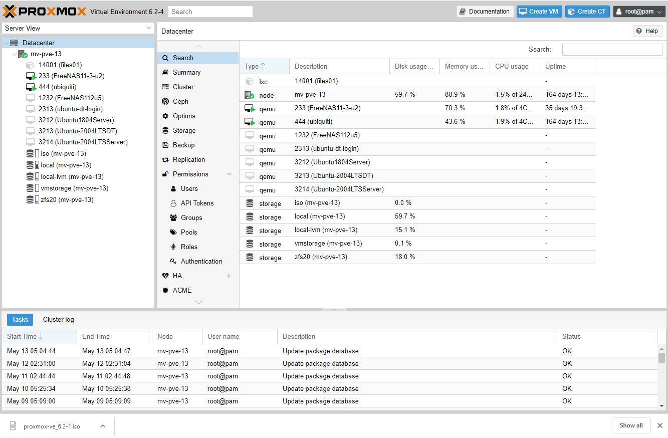 Proxmox VE — Dashboard de gerenciamento de virtualização